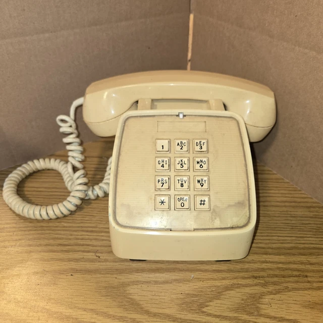 GTE PUSH BUTTON Vintage Phone tan color, tested £8.99 - PicClick UK