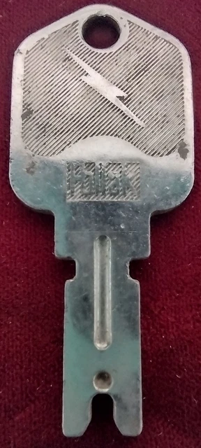 VINTAGE KEY POLLAK Forklift Ignition Lock Lightning Logo 2-1/16