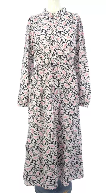 MS Per Una Shirt Dress Pure Cotton Belted Midi Multicolor Floral Size UK 18 BNWT