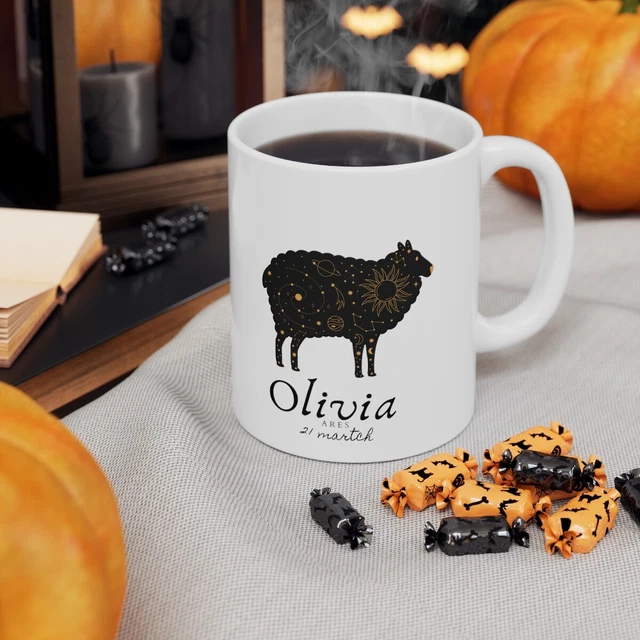 Black Sheep Moon Stars Galaxy Zodiac Signs Mug Customizable Astrology Themed