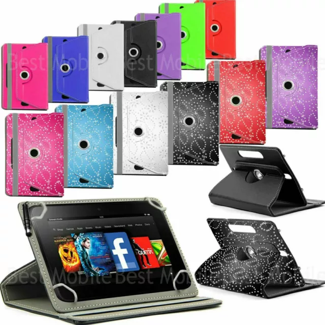 For 7" 8" 9" to 10.1" New 360° Folio Leather Case Cover Android Tablet PC