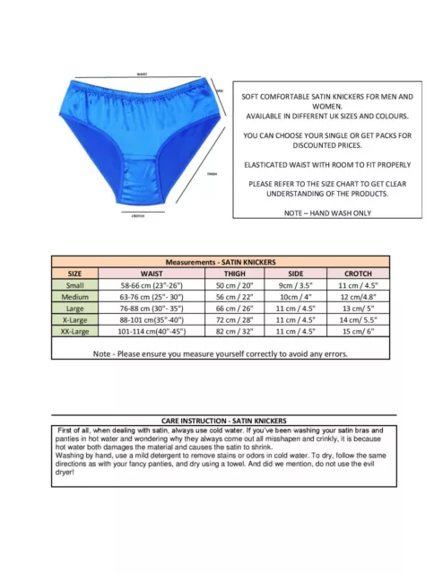 Satin Briefs Knickers Panties Women's Brief Men's Underwear Pack 5/1 size 20 -22 3