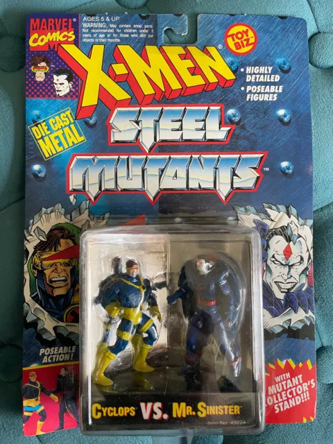 X-men Steel Mutants Cyclops VS Mr Sinister Set Action Figure Toy Biz 1994 Marvel