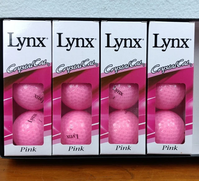 12 LYNX PINK Crystal Cat Golf Balls Ideal For Slower Swing Speeds (NEW