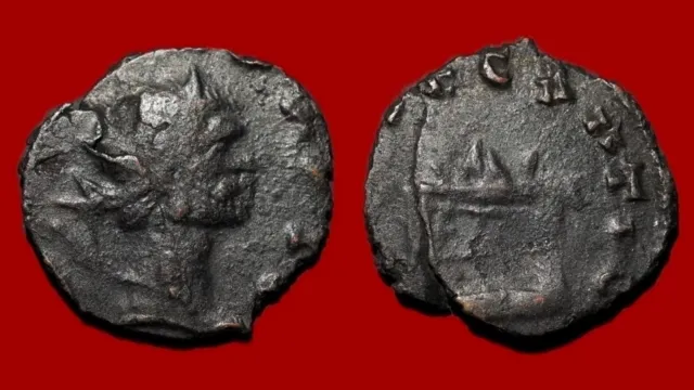 Roman Coin : Claude II le Gothique – Antoninien, Autel, TB [7ACG6]