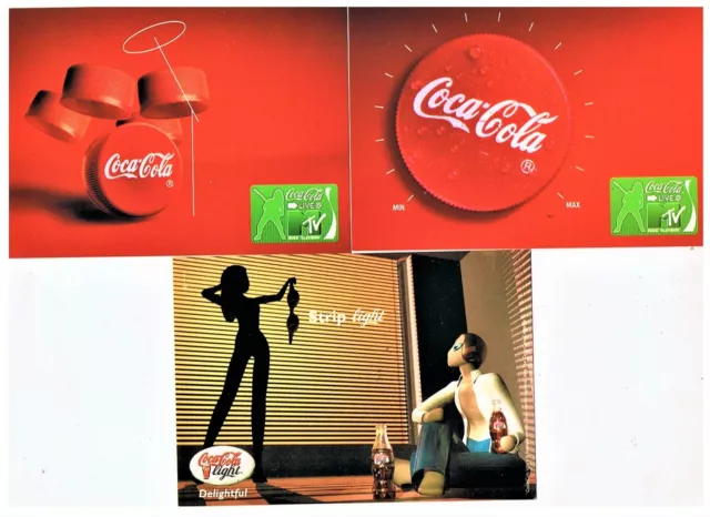 Coca Cola Lotto 3 Cartoline Promocard