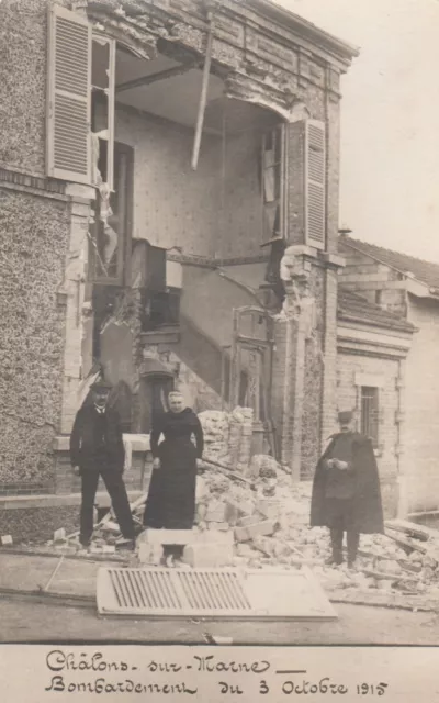 CPA 51 carte photo - CHALONS sur MARNE Bombardement du 3 Octobre 1918