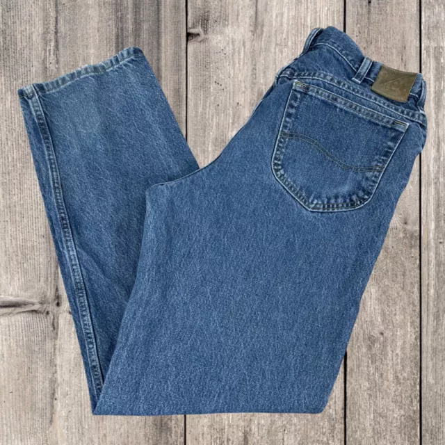 Vintage Y2K Lee Relaxed Straight Jeans 32x32 Mens Blue Denim Medium Wash
