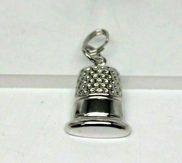 1.04" Sterling Silver Thimble Pendant NEW