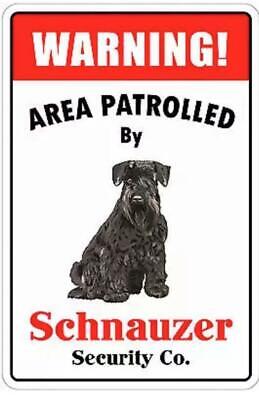 Metal Sign Plate Beware Of Patrol Schnauzer Warning Home Decor Gate Wall Dog Tin