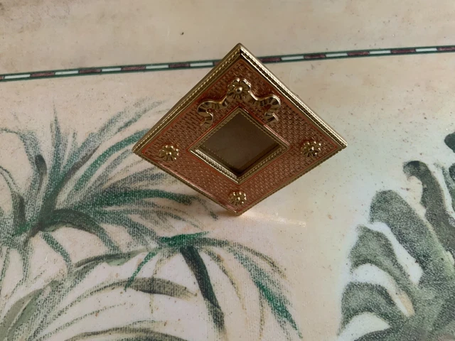 Joan Rivers Faberge Inspired Mini Photo Picture Frame Peach Gold tone