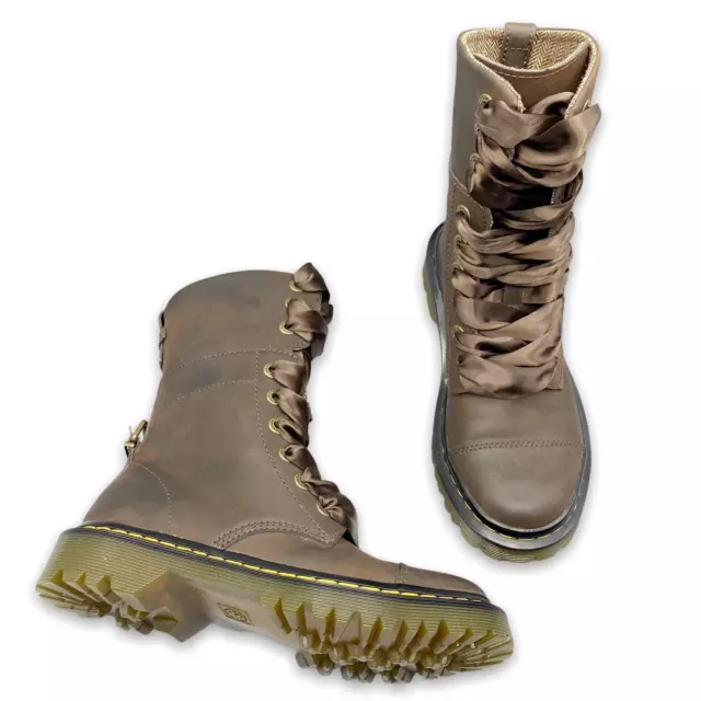 DR. MARTENS YUBA Black Moto Combat Womens Size 10 Boots 115.49 PicClick