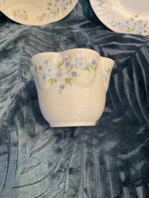 Vintage Crown Staffordshire  Trio, cup saucer plate blue flowers, Rock Garden 3