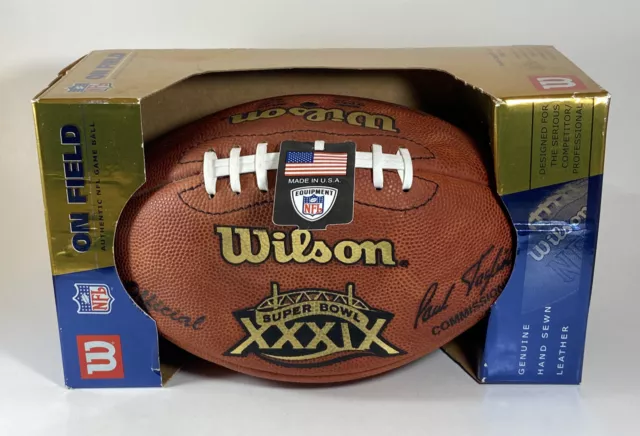 NFL OFFICIAL ON FIELD WILSON FOOTBAL SUPER BOWL XXXIX W/ BOX Brand New!