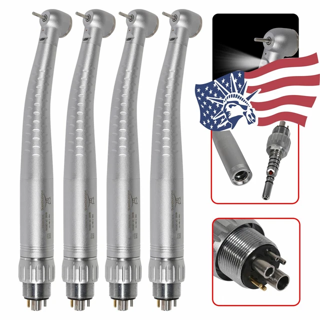 4X Dental LED Fiber Optic High Speed Handpiece Large Torque 6H salYD6s