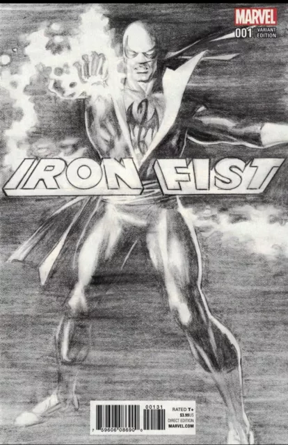 Iron Fist #1 1:100 Alex Ross B&W Sketch Variant Marvel Legacy 2017