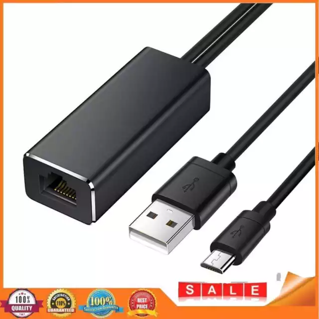 Micro USB to RJ45 Ethernet Adapter for Fire TV Google Home Mini Chromecast Ultra
