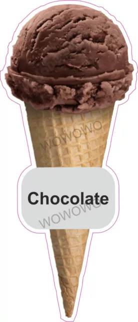 Ice cream van sticker Chocolate Scoop Cone waffle trailer shop cafe choc decals