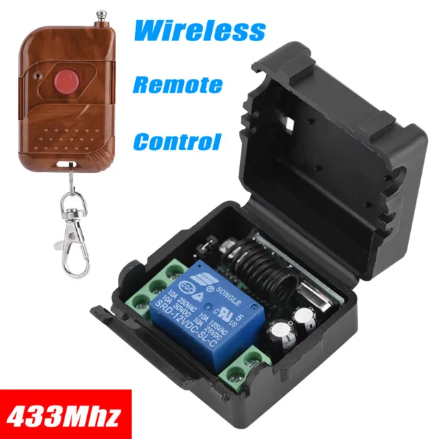 12V 1 Channel 433MHz Wireless Remote Control Relay Switch Transmitter Receiver