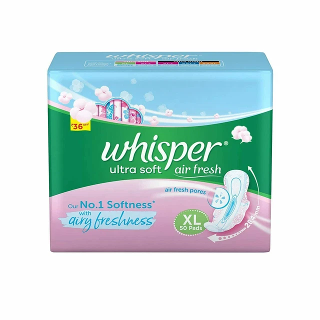 Whisper Ultra Soft Air Fresh XL Wings Damenbinden - 50 Pads | Kostenloser...