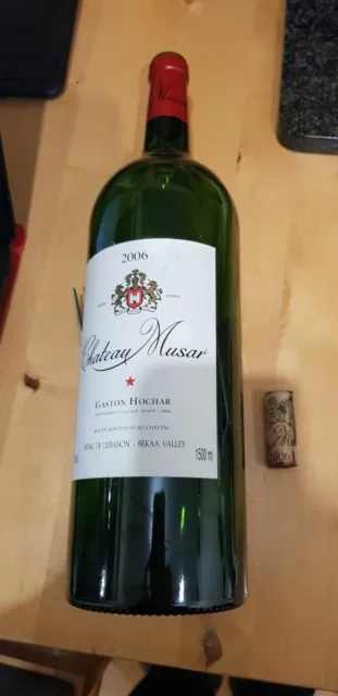 Gaston Hochar Chateau Musar 2006  GENUINE EMPTY MAGNUM bottle + Original CORK