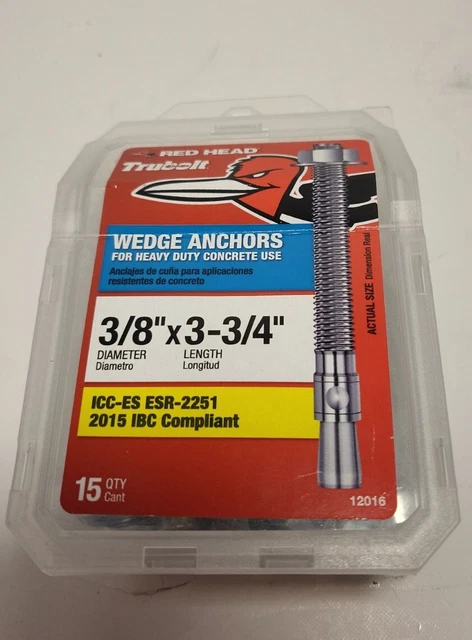 Red Head 3/8 in. x 3-3/4 in. Wedge Anchor 15CT