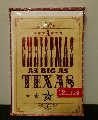 1 Box NEW Cards ~ A CHRISTMAS AS BIG AS TEXAS ~ 12 Cards w/ Envelopes (WESTERN)