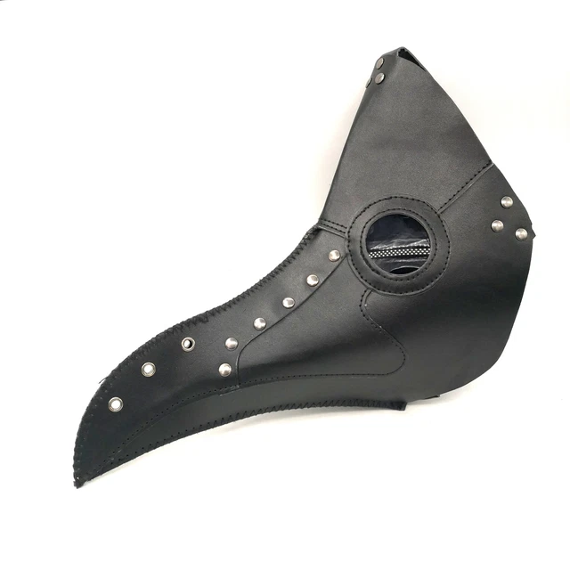 HalloweenBall Mask Costume Black Leather Long beaked Bird beak Plague Docto Punk