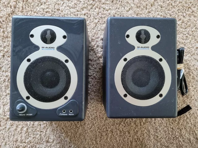 M-Audio StudioPro 3 Black & White Wired Studio Monitors Desktop Speaker System