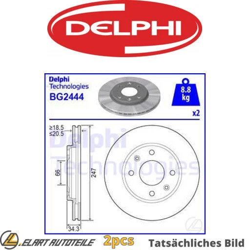 2x THE BRAKE DISC FOR PEUGEOT CITROËN MEGA 106 I 1A 1C NFY VJY VJZ K9Y TU2J2