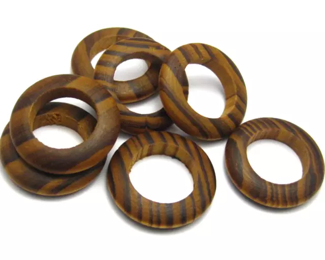 20 Natural Pattern Wood Donut Ring Beads 29mm ~ Wooden Ring