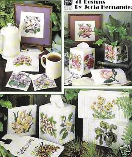 USA State Flowers In Plastic Canvas Cross Stitch Chart