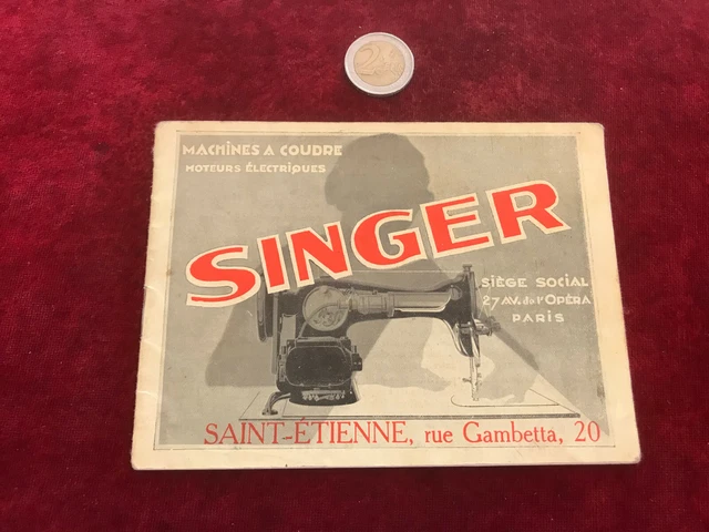 Rare Ancienne Brochure Poids Plume Machine à Coudre SINGER 221k 221 Accessoire Propre