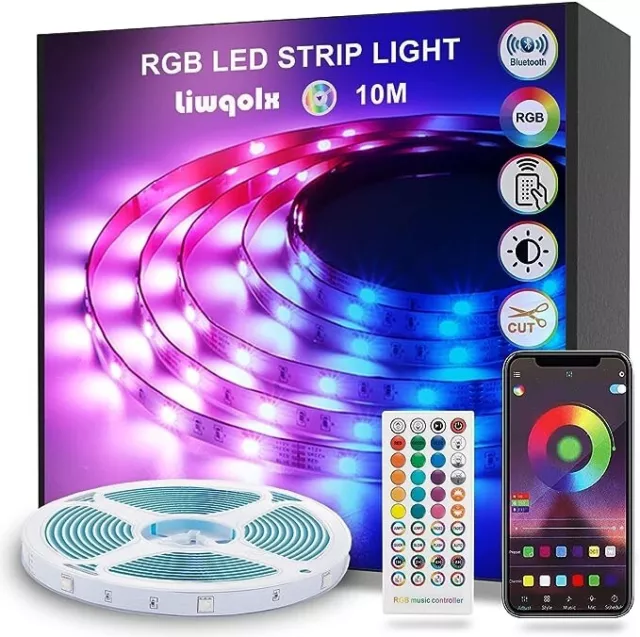 Ruban LED connecté blanc dimmable 3m Smart LED Stripe compatible avec   Alexa Echo Dot & Google Home avec télécommande 230V auto-adhésif