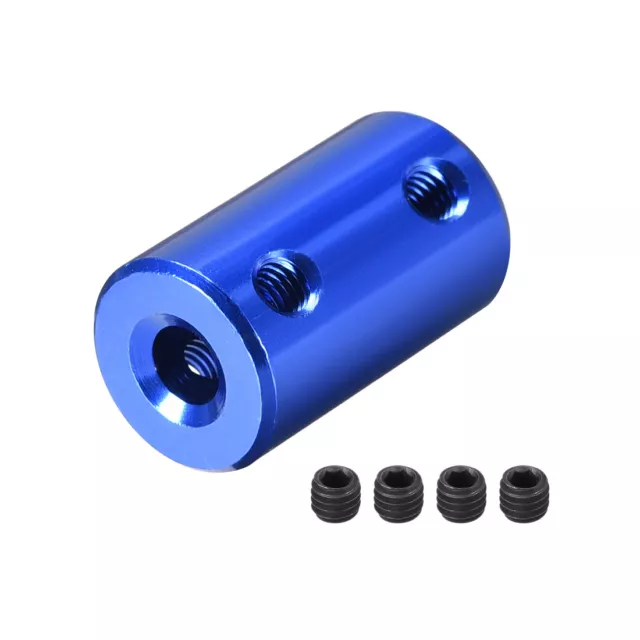 3mm à 5mm Vis L25XD14 Arbre Coupleur Connecteur Moteur Bleu Foncé 4Pcs