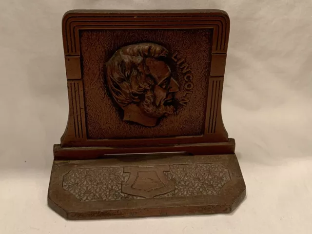 ABRAHAM LINCOLN 9747 Vintage Antique Bronzed Cast Iron Bookend