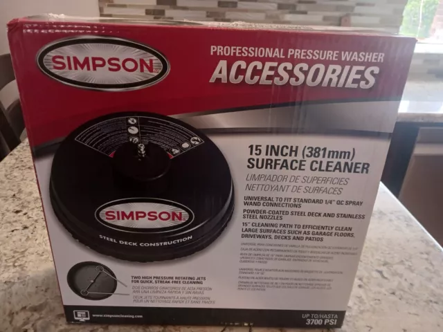 Simpson 80165 Universal 3700 PSI 15" Pressure Washer Surface Cleaner New
