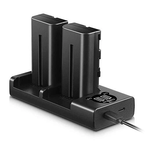 ENEGON NP-F550 Chargeur de Batterie Kit 2X 2900mAh Batterie de Remplacement L...