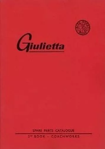 ALFA ROMEO Giulietta Parts Manual For the body Catalogue paper book car