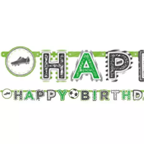 Football Happy Birthday Banner - Soccer Kid's Party Decoration - Fast Dispatch