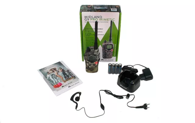 Walkie Midland G9 Pro Camo 5W Pmr+Lpd 30Km +1 Headset Softair Paintball