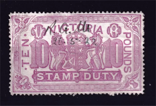 Victoria "10" Pound Mauve Duty Used (M88)