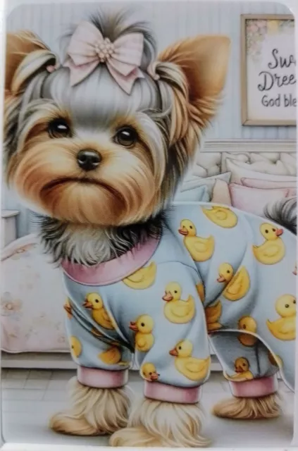 swap cards Modern playing card back Cute Puppy wearing pajamas