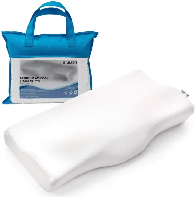 Premium Luxury Slow Rebound Memory Foam Cervical Contour Pillow Neck Pain Queen