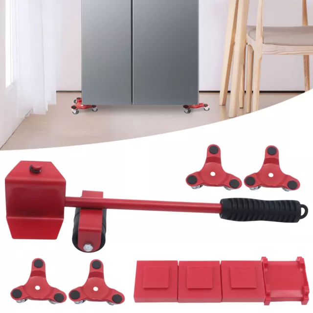 Heavy Furniture Moving System Lifter Tool Pulley Moving 4 Slide Pads Easy Move