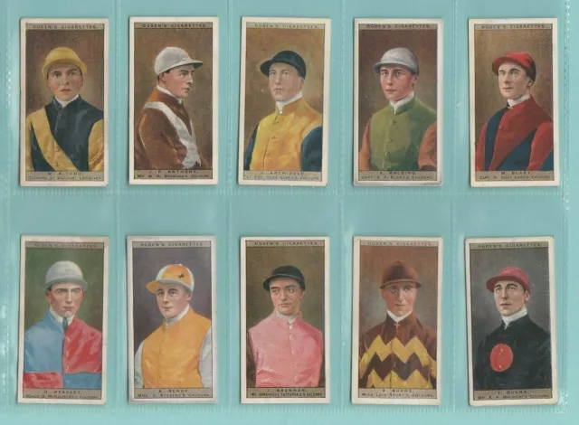 O22 - Horse Racing - Ogdens - Set Of 50 Jockeys & Owners' Colours  Cards -  1927