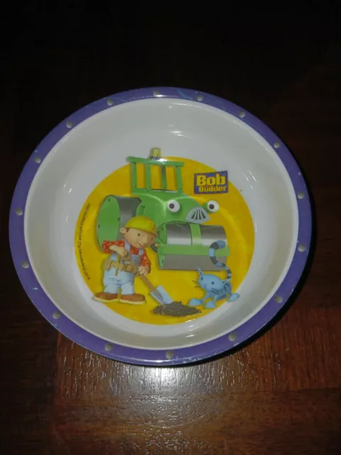 Bob the Builder Vintage Cartoon Plastic Kids Bowl Zak Designs Bob Rolley 5.5”