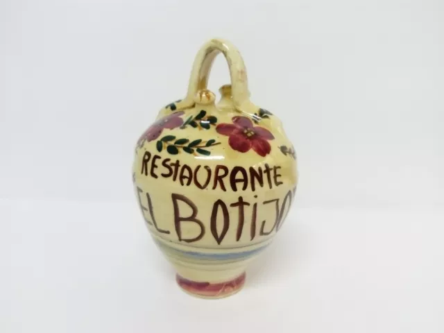 Botijo Bucaro de Ceramica pintado a mano.  Restaurante el Botijo.