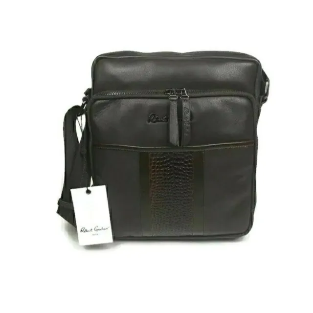 NWT Robert Graham - Gale Slim Leather Day Messenger Bag, Satchel $298  Unisex