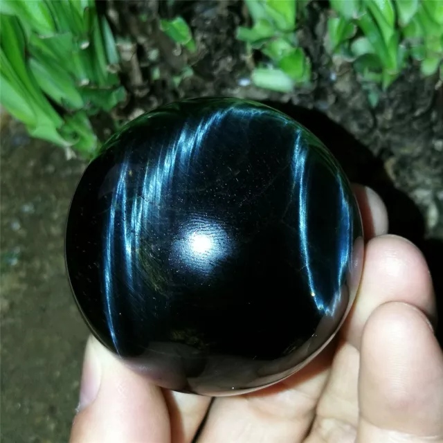 165g 48mm Super Rare Sparkle Blue "Aurora" Sphere Natural Tiger Eye Quartz Ball 3